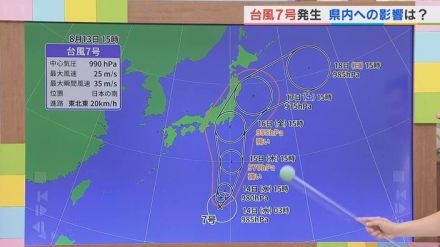 14日はきょうよりもさらに変わりやすい天気に　台風7号は16日に山梨に影響　気象予報士が解説　山梨　【天気】