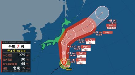 台風7号 強い勢力で列島接近へ “住家倒壊のおそれ” 最大瞬間風速60メートル 「不要不急の外出控えて」気象庁