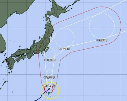 16日から大雨と暴風恐れ　台風7号、強い勢力で関東に接近へ