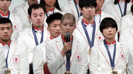 【パリ五輪】旗手・江村美咲＆半井重幸「競技種目を越えて高め合った」日本選手団が帰国会見