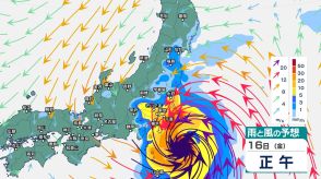 関東甲信に台風7号が接近へ　16日は関東で24時間に300ミリの大雨か　さらに伊豆諸島や関東の海上で最大瞬間風速60メートル予想【15日夜～17日まで・1時間ごとの雨と風のシミュレーション】