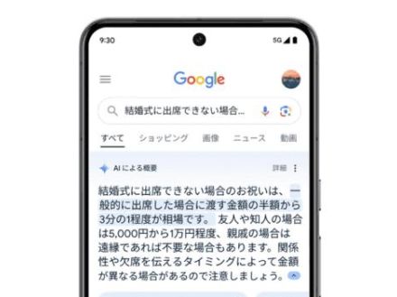 Google AI検索結果の概要表示が日本でも利用可に