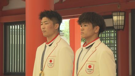 パリ五輪レスリングで金メダル 日下尚・清岡幸大郎両選手が神戸に凱旋