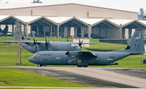 米軍嘉手納基地にC130J輸送機が飛来　横田基地所属の11機　台風7号の影響で避難か