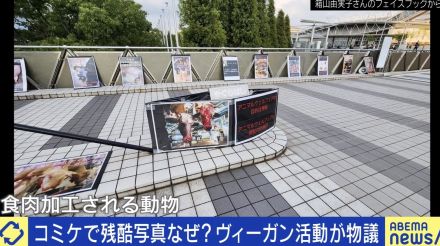 コミケ前で動物の“残酷ポスター” 物議を醸したヴィーガン活動家「真実の方が過激だ。デモ活動だが演説はせず静かなものだ」