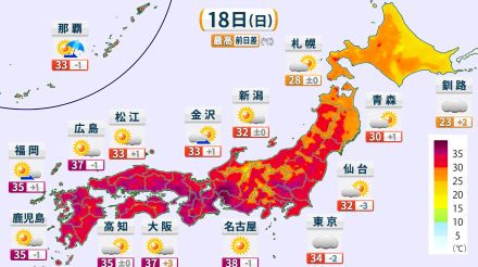 週明け以降も猛暑と天気急変続く　まだしばらくは熱中症と雷雨に警戒