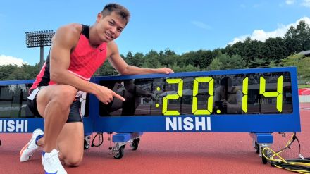 男子200m、水久保漱至が20秒14で優勝 ! 東京世界陸上の参加標準記録突破【富士北麓ワールドトライアル】