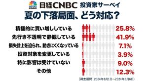 今夏の株価暴落では買うより様子見が多数派に！　日経CNBCがアンケートを実施