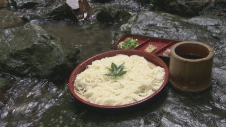 家族で涼を感じて…自然の中で味わう流しそうめん　岡山・津山市