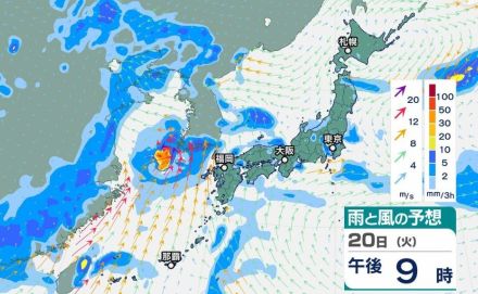 【気象情報】北日本から西日本 落雷や竜巻などの激しい突風、降ひょうに注意【雨風シミュレーション】20日は大気の状態が非常に不安定になる見込み