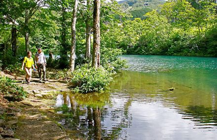 別世界、ドッコ沼ひんやり　山形・蔵王、下界は厳しい暑さ