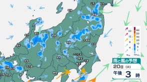 関東甲信は21日昼前にかけて雷伴う“バケツをひっくり返したような”激しい雨か　警報級の大雨となる恐れも【1時間ごと・21日午後9時までの雨と風のシミュレーション】