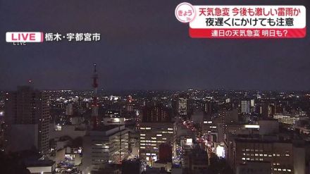 激しい雷雨、夜遅くにかけても注意　3都県で停電発生も