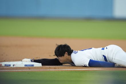 大谷翔平が見せたヘルメットが取れる激走！史上最速「４０―４０」に向けては小休止