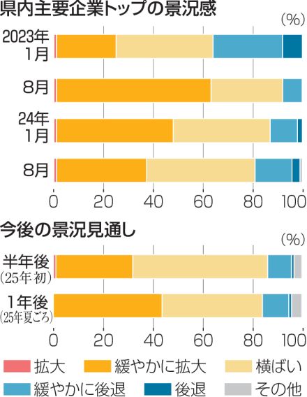 静岡県内主要企業　半年後の景気「拡大傾向」の回答は減少　静岡新聞社調査