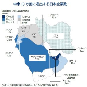 「中東」進出の日本企業、443社　イランは26社進出　為替レートと政治・経済情勢に警戒感、情勢緊迫化で注視必要