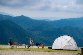 夏のゲレンデにキャンプ場　標高1200mで見晴らし特徴　那須塩原