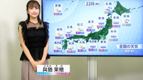 【動画】22日の天気 - 木曜日も蒸し暑さと急な雷雨に注意　新たな台風発生へ　今後の情報に注意（21日19時更新）