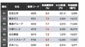 利上げ後の「日経225銘柄」株価騰落率ランキング　首位は46.9％上昇も最下位は27.3％下落と明暗