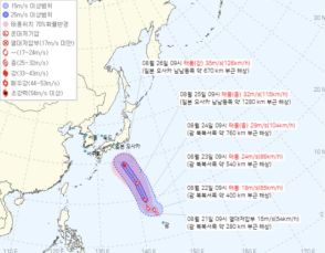 台風９号が去って新たな台風が到来…日本に向かう台風１０号「韓国への影響は小さい」