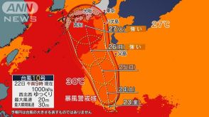 来週27日(火)ごろ 台風10号が強い勢力で列島直撃か 秋雨前線で接近前から大雨の恐れ