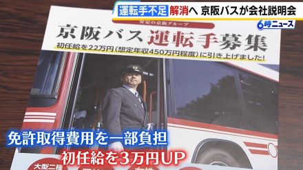 バス運転手の採用強化『初任給ＵＰ』『免許の取得費用を一部負担』などＰＲ　京阪バスの会社説明会