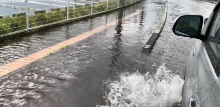 【大雨情報　長野】長野市で激しい雨　道路は冠水し突風で屋根飛ばされる…店舗や住宅で浸水の情報も　23日（あす）も午後から低い土地の浸水や河川の増水、土砂災害に注意