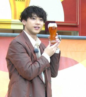 山田裕貴　大雨も空に向かって「かかってこい!」　サッポロビールの新商品CM発表会