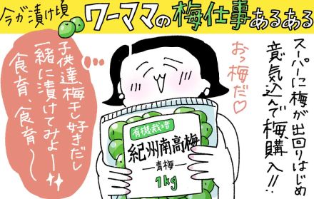 子供の食育にもなる!? 梅仕事を張り切ってやってみたその結果…【#ワーママあるある劇場】