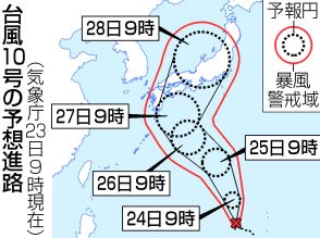 【図解】27～28日、本州・四国上陸か＝台風10号、早めに備えを―気象庁