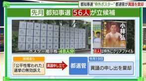 都選管 都知事選ポスター掲示の異議「棄却」