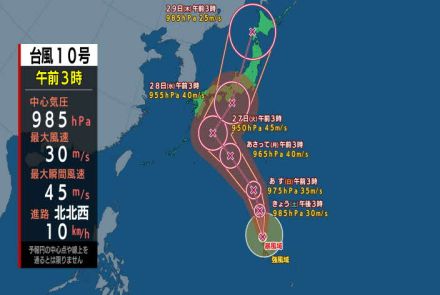 【台風情報/雨・風シミュレーションも】台風10号 来週強い勢力で日本列島直撃の可能性…過去大きな被害「東日本台風」と似たコースか?週末は台風への備えを（24日あさ5時現在）