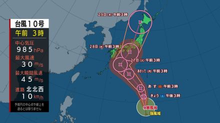 不安定な天気と厳しい残暑　台風10号が北上中　来週火曜～水曜に強い勢力で直撃か