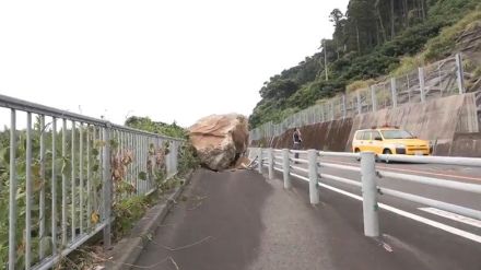 今月8日の地震による落石で全面通行止めの国道220号　24日午後6時から片側交互通行に