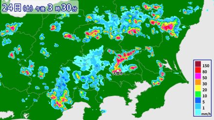 埼玉県で1時間に約100ミリの猛烈な雨　記録的短時間大雨情報