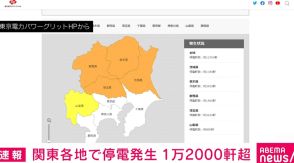 埼玉県を中心に約1万2000軒で停電 原因や復旧の見通しは調査中