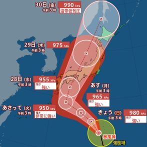 【台風最新情報】台風10号は28日ごろ西日本～東日本に直撃か　“強い”勢力で近畿・四国など接近し本州縦断の可能性