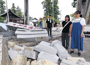 〈ジャパンテント〉地震の爪痕に絶句　留学生が穴水訪問