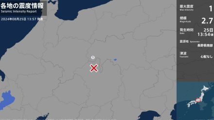 長野県で最大震度1の地震　長野県・松本市