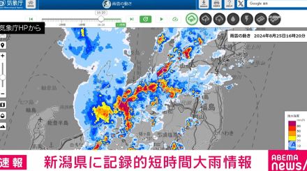 新潟県に記録的短時間大雨情報