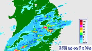 岩手県で1時間に約100ミリの猛烈な雨　記録的短時間大雨情報