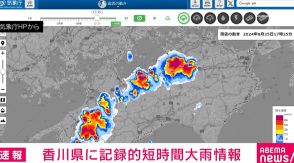 香川県に記録的短時間大雨情報