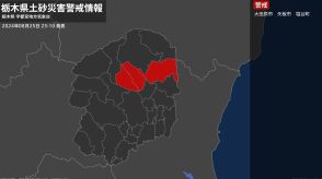 【土砂災害警戒情報】栃木県・大田原市、矢板市、塩谷町に発表