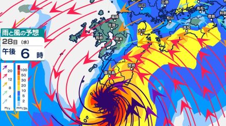 台風10号「九州南部・九州北部に28日から29日にかけて接近」大雨・暴風シミュレーションきょう～31日（土）気象庁の進路予想・暴風域に入る確率