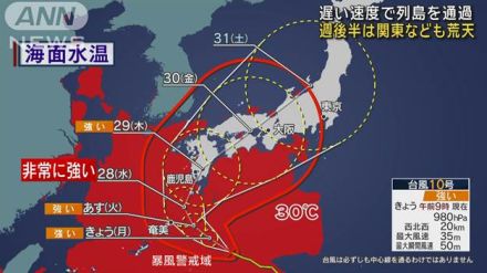 台風10号が列島通過へ　速度遅く週後半は関東なども荒天