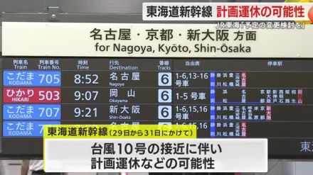 【台風情報】東海道新幹線は29~31日に計画運休や長時間運転見合わせの可能性　JR東海道線も