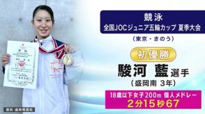 競泳２００ｍ個人メドレーで盛岡南の駿河藍選手が初優勝　全国ＪＯＣジュニア五輪カップ夏季大会　岩手県