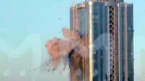 高層マンションに無人機激突　ウクライナがロシア中部爆撃