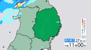 岩手県では前線や暖かく湿った空気の影響により、大雨となる所がある見込み　28日にかけて大雨による土砂災害、低い土地の浸水、河川の増水に注意・警戒を