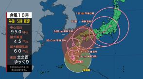 【台風気象情報】台風10号29日以降には高知県に接近の見込み　総雨量が800ミリを超えるところも　うねりを伴った高波、土砂災害、暴風などに警戒（27日午後4時59分高知地方気象台発表）